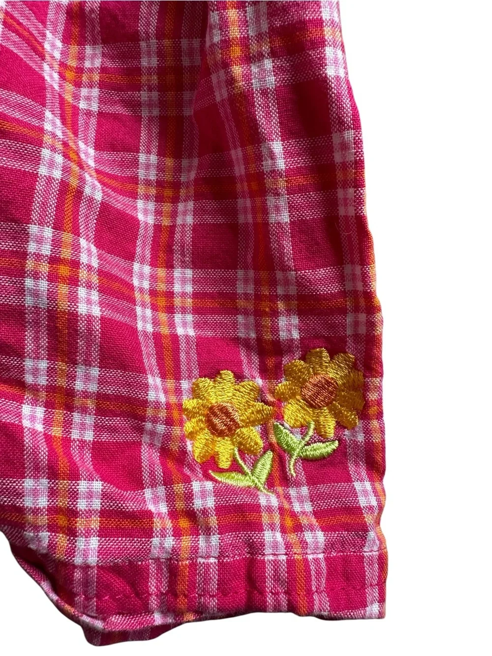Baby Girl Gymboree Vintage Rainbow Tag 6-12 Month Pink Plaid Romper cotton